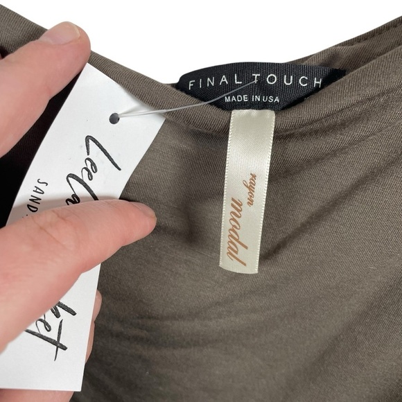 NWT Final Touch Asymmetrical One Sleeve Modal Blouse in Brown Size M - Picture 5 of 10